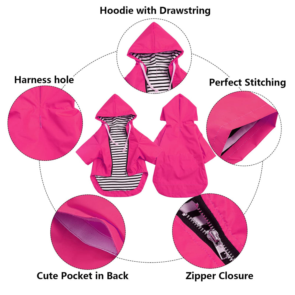 Morezi raincoat features harness hole and back pocket for essentials.