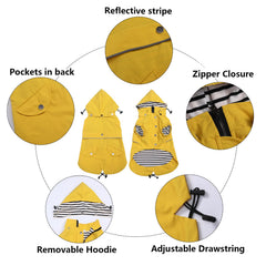 Morezi raincoat with harness hole and back pocket for essentials