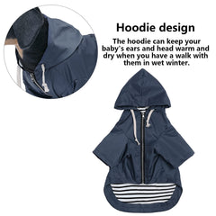 Morezi dog raincoat harness hole enables harness compatibility while walking.