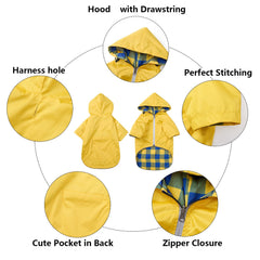 Morezi raincoat hoodie detail for easy on-off and cozy coverage.