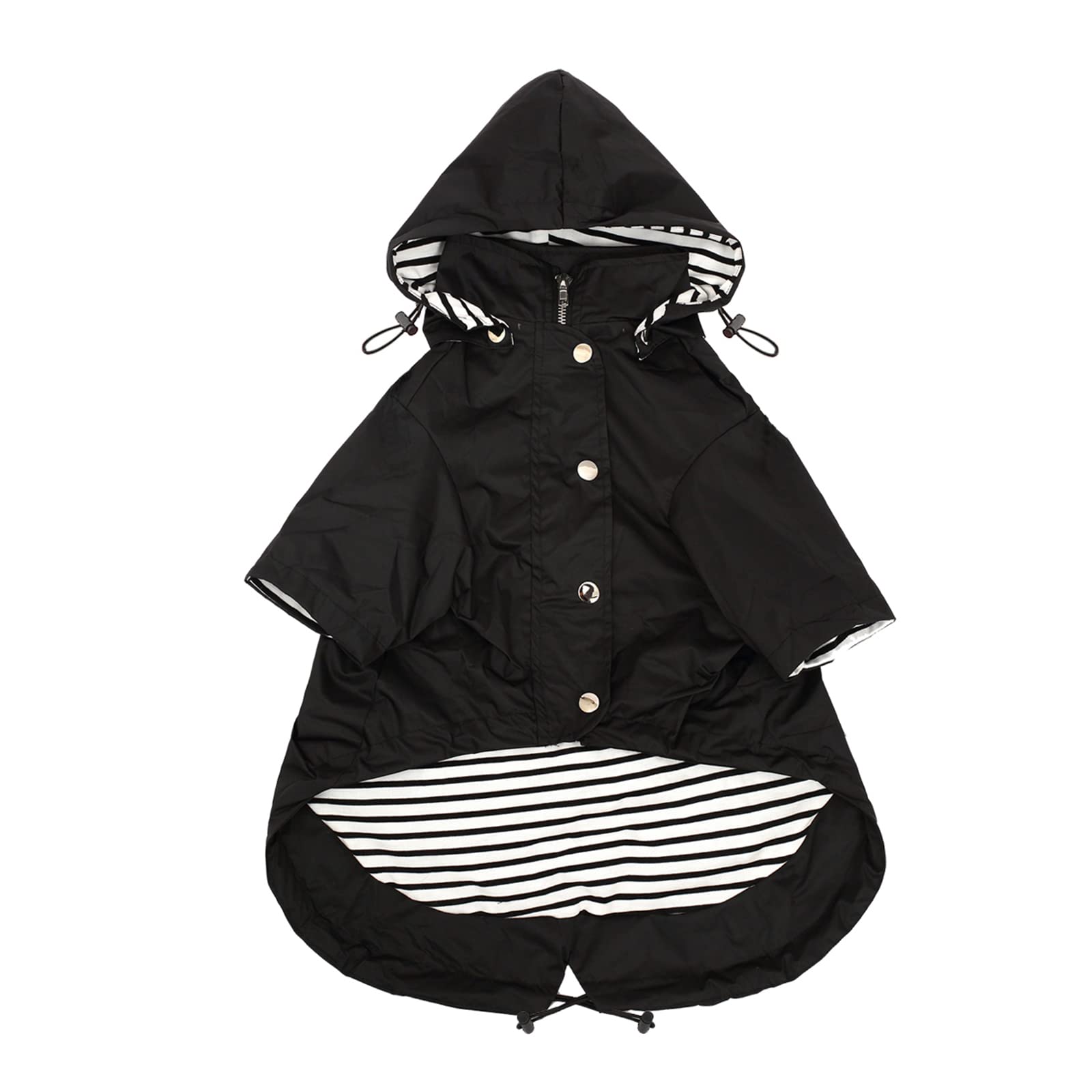 Morezi dog raincoat with reflective buttons front view boosts visibility and stylish protection.