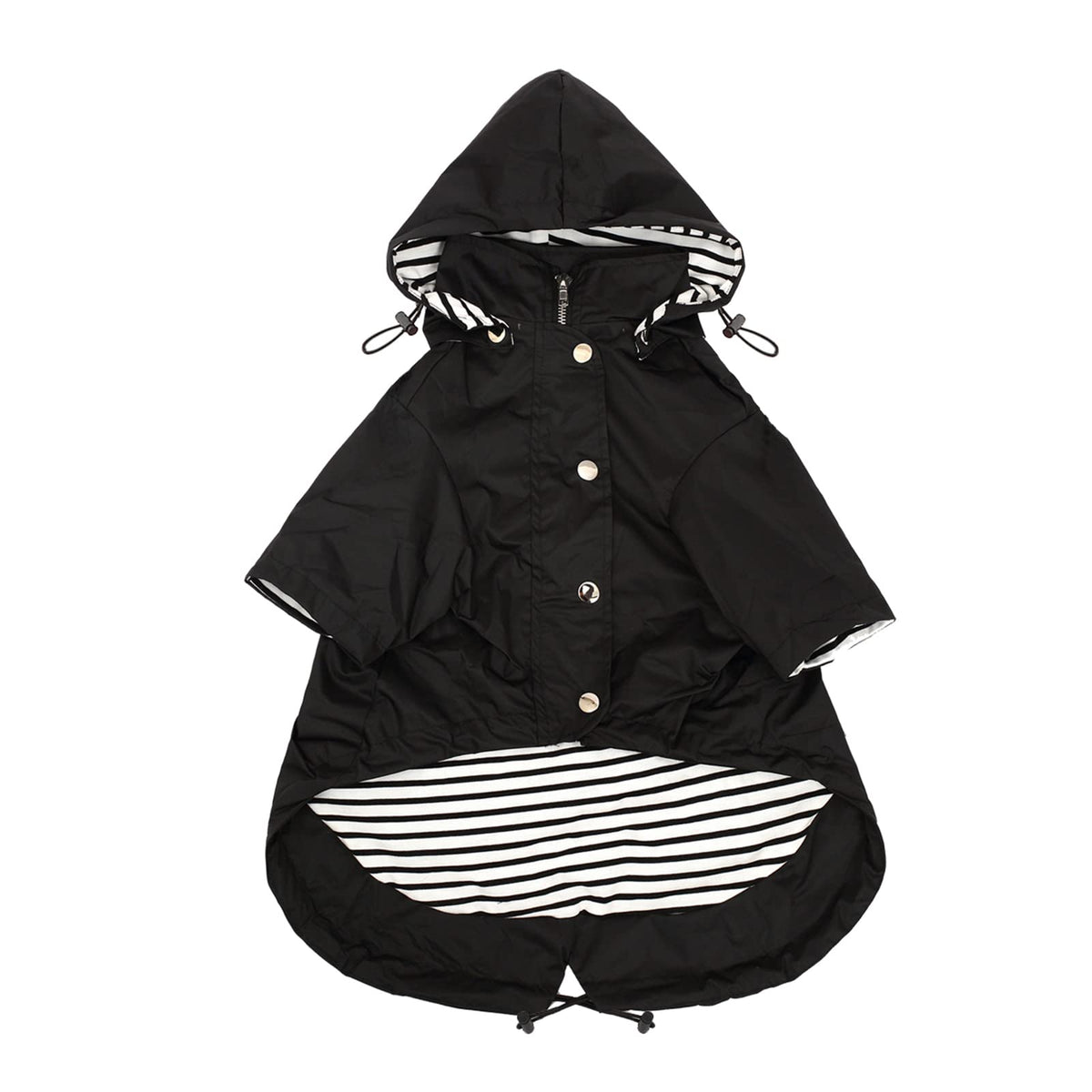 Morezi dog raincoat with reflective buttons front view boosts visibility and stylish protection.
