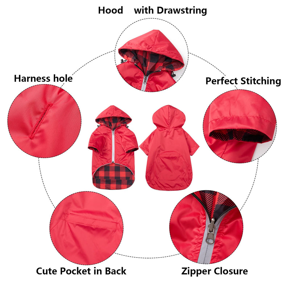 Morezi dog raincoat reversible hoodie design for versatile weather protection