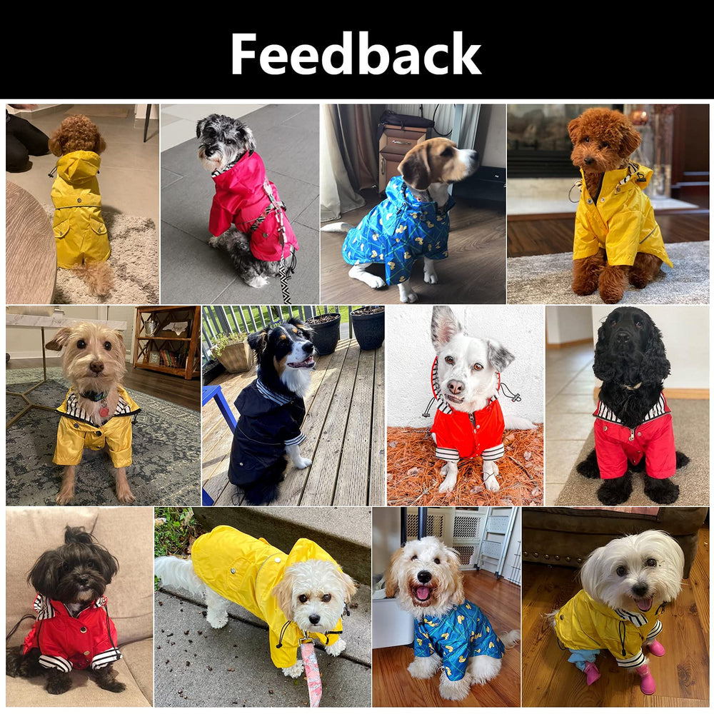 Morezi dog raincoat side view shows full coverage for rainy walks.
