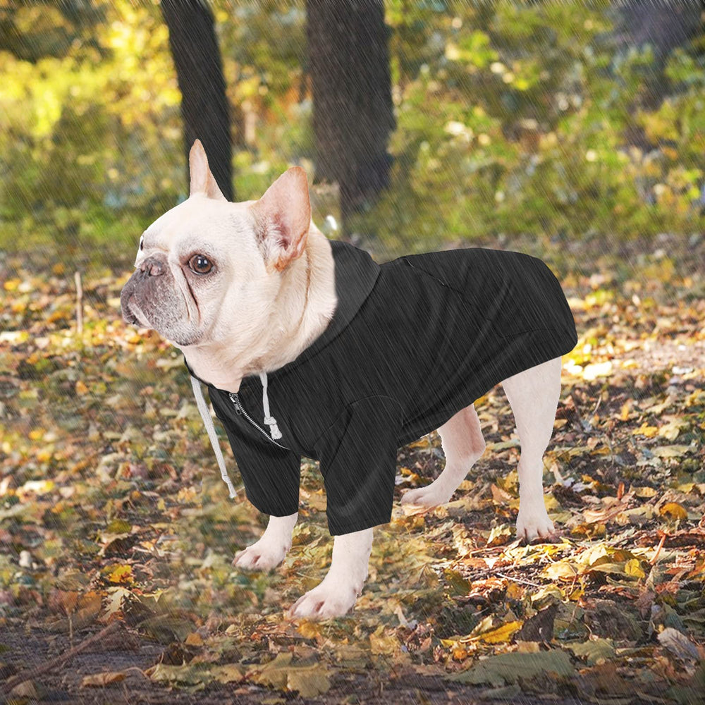 Morezi dog raincoat rolled-sleeves design shows stripes for style on short-legged dogs.