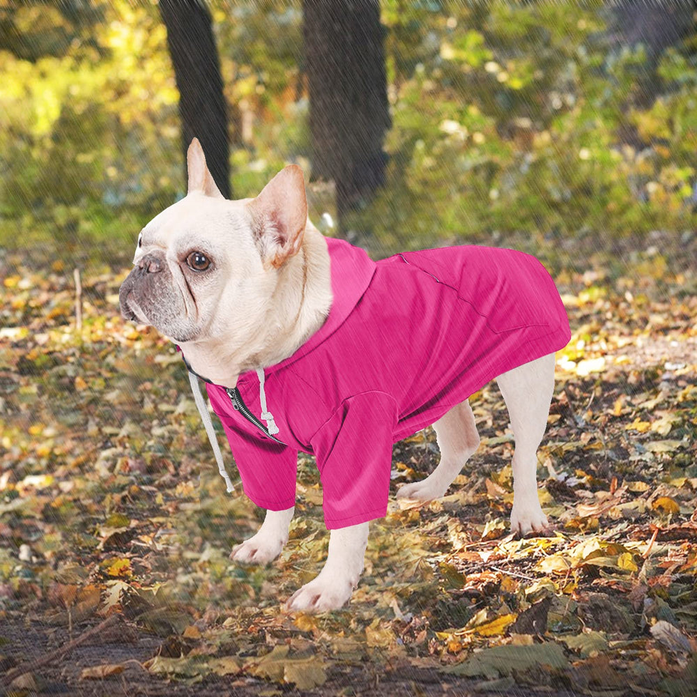 Morezi dog raincoat zipper closure ensures secure, easy-on wear.