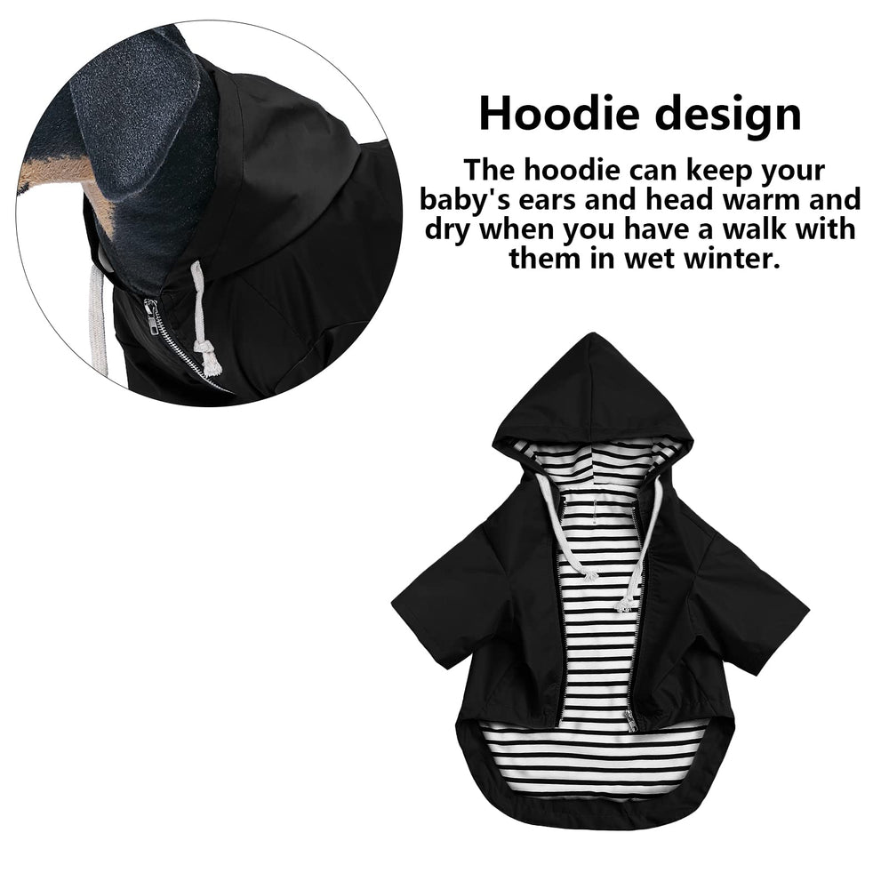Morezi dog raincoat zipper detail showcases durable closure for easy wearing.
