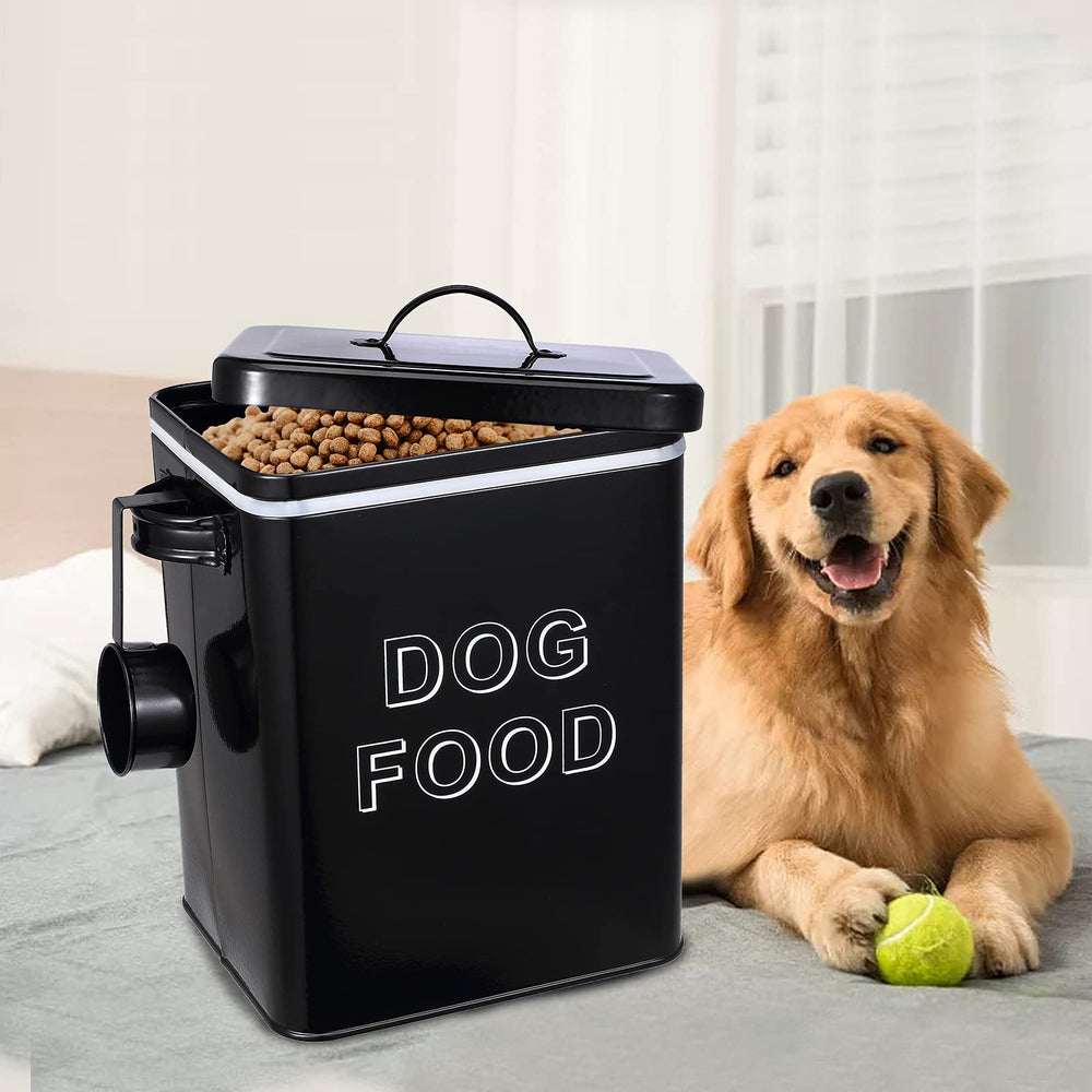 Morezi enamel-finish container showcases farmhouse style while storing dry dog treats.
