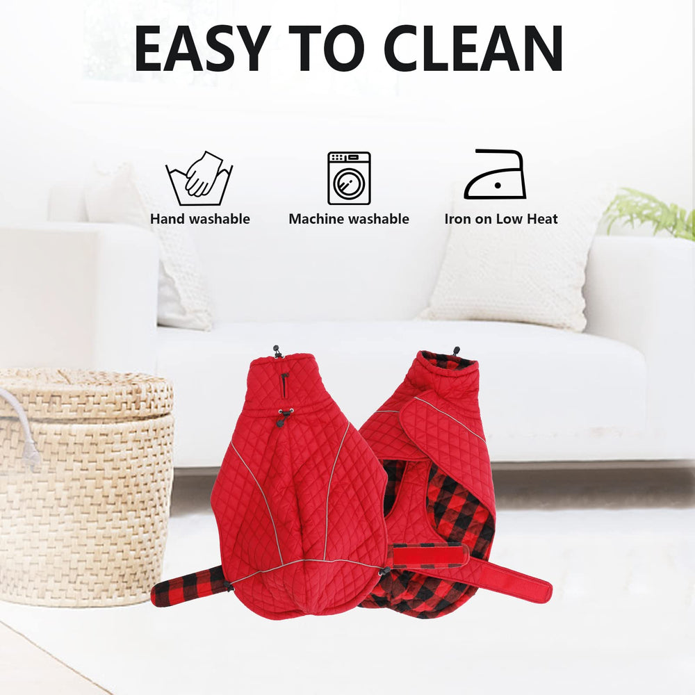 Morezi Greyhound Winter Coat machine-washable care instruction for easy cleaning