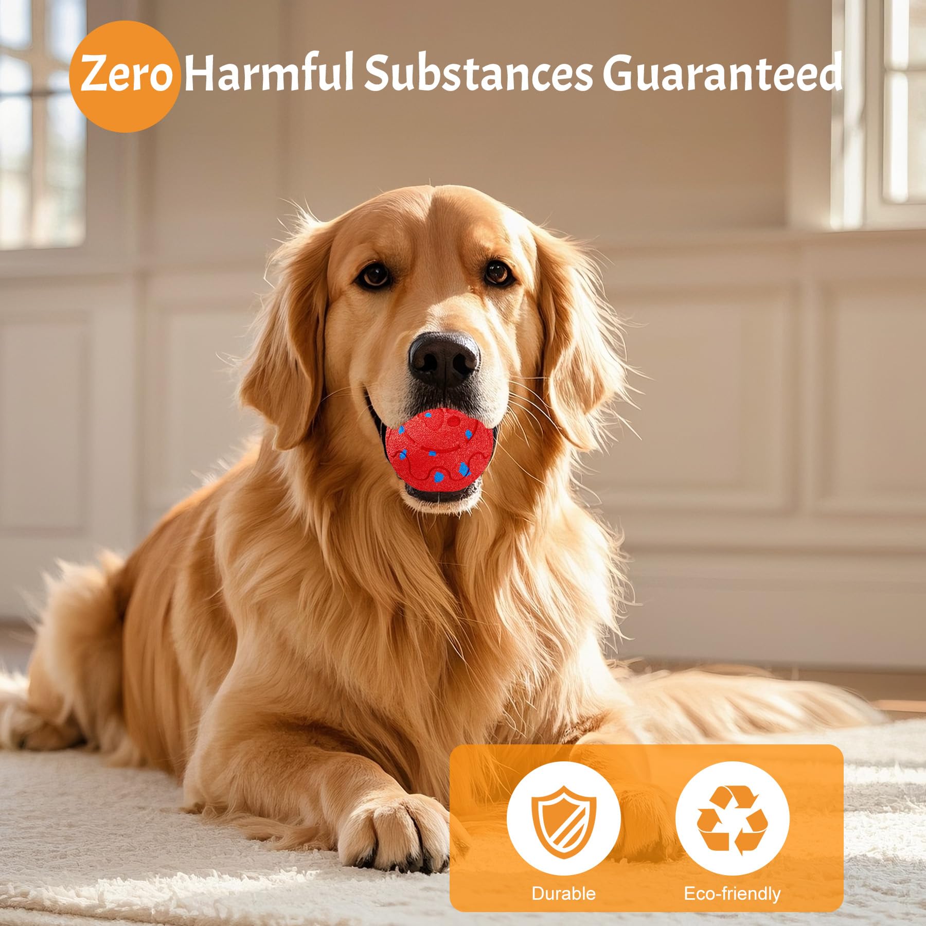 morhandisn dog ball e-tpu-material closeup highlights durable chew-friendly design.