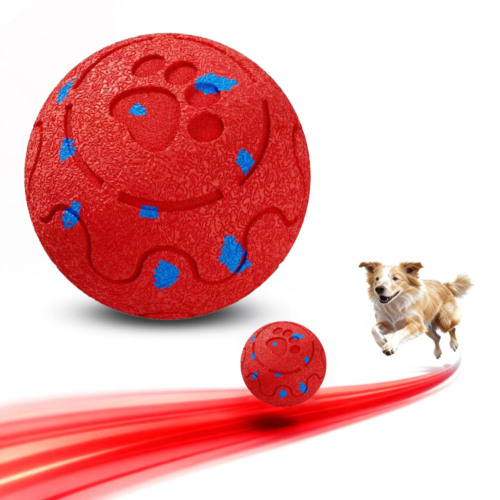 morhandisn dog ball interactive red front view boosts active play and mental stimulation.