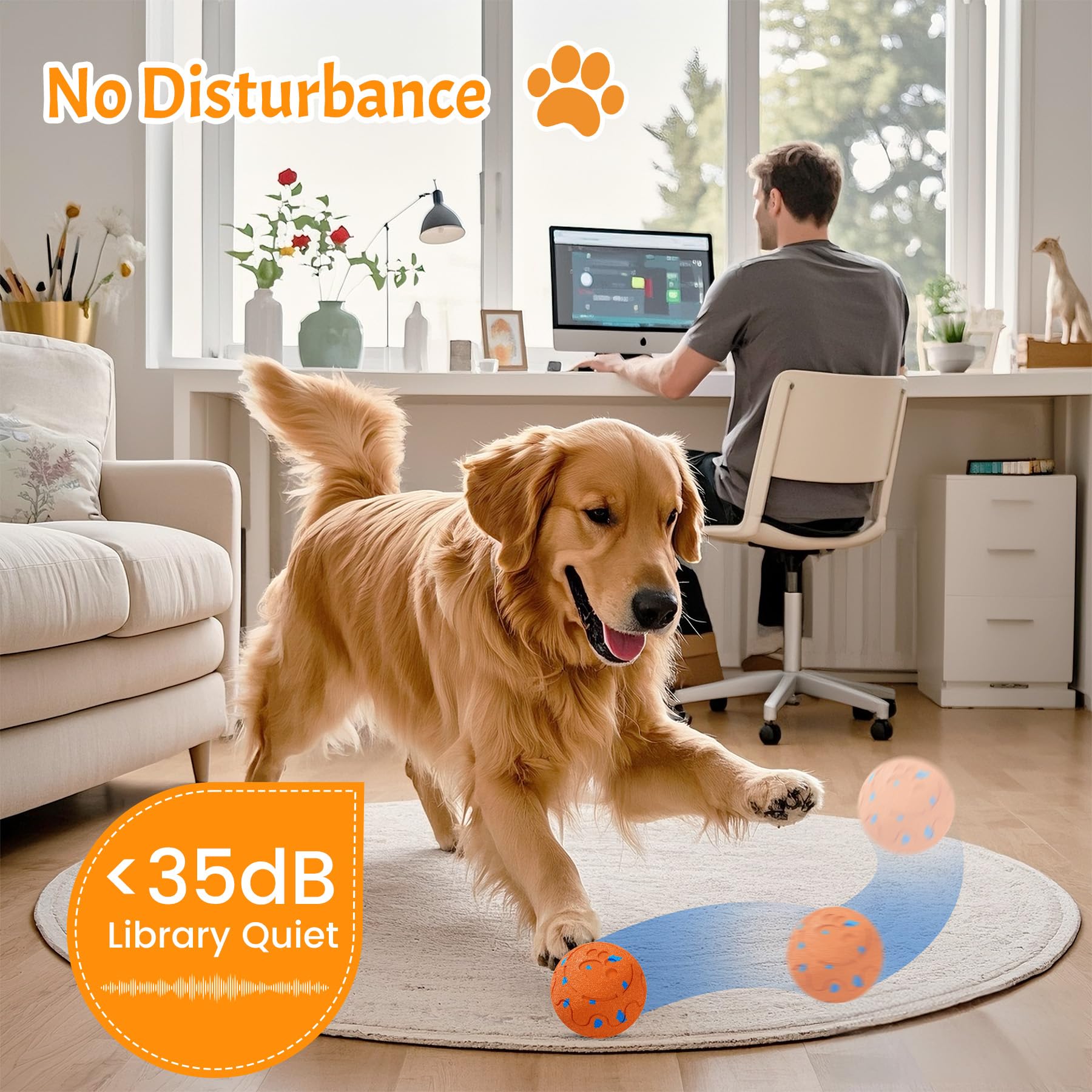 Morhandisn dog ball ip54 waterproof: withstands splashes and outdoor adventures.