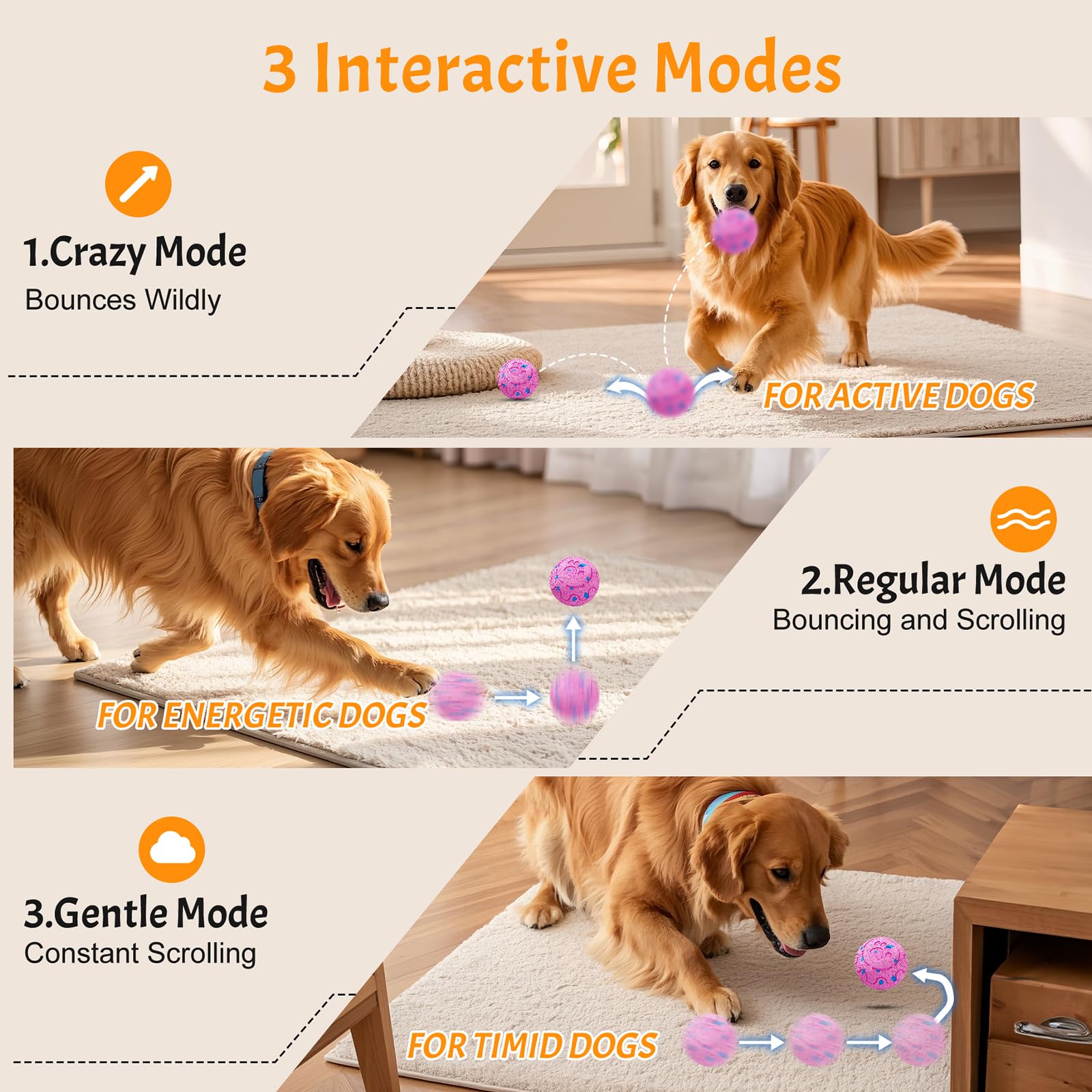 Morhandisn dog ball pink ip54 waterproof withstands rain and slobber.