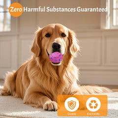 Morhandisn dog ball pink spinning movements invite chasing and engagement.