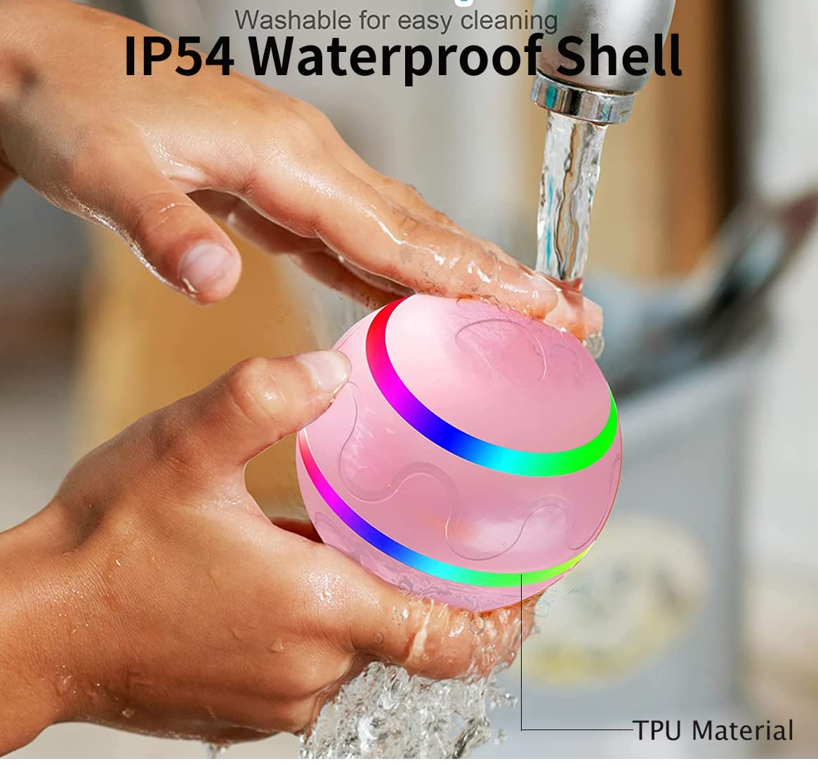 morhandisn interactive dog ball bite-resistant TPU shell supports rough outer play.