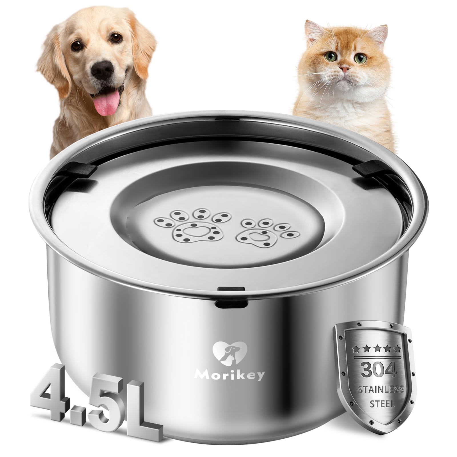 Morikey dog water bowl no spill full bowl demonstrates steady hydration during daily routines.