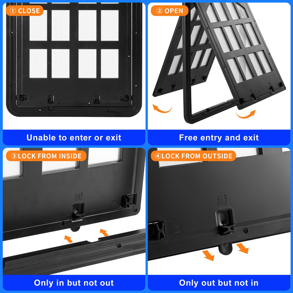 Morikey four-way-entry design lets pets choose entry or exit options.