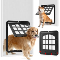 Morikey large dog screen door 13x17 flap in use for easy pet entry.