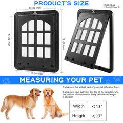 Morikey magnetic self-closing pet screen door demonstrates hands-free door closure.