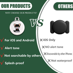 Morngree pet tracker showing Android and iOS compatibility on a smartphone screen.