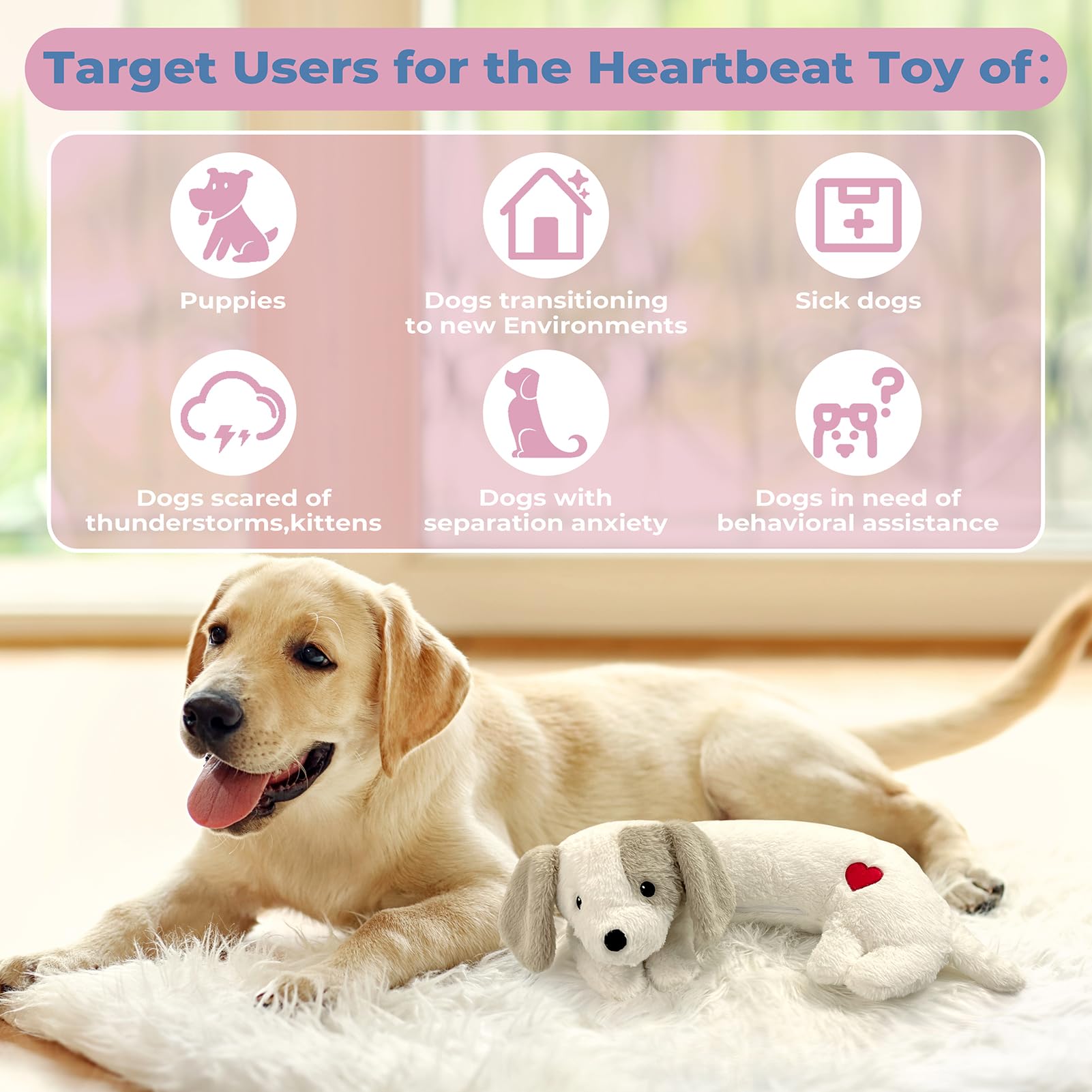 Moropaky Heartbeat Puppy Toy fabric-closeup reveals soft exterior and chew-safety features