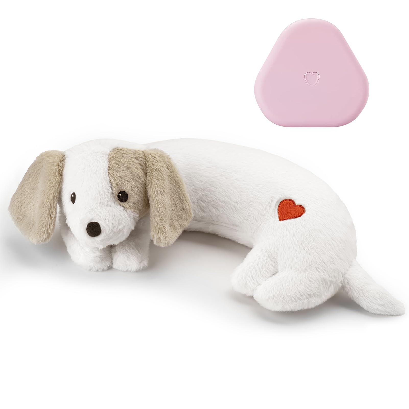 Moropaky Heartbeat Puppy Toy heartbeat-sound closeup shows calming effect for anxious dogs
