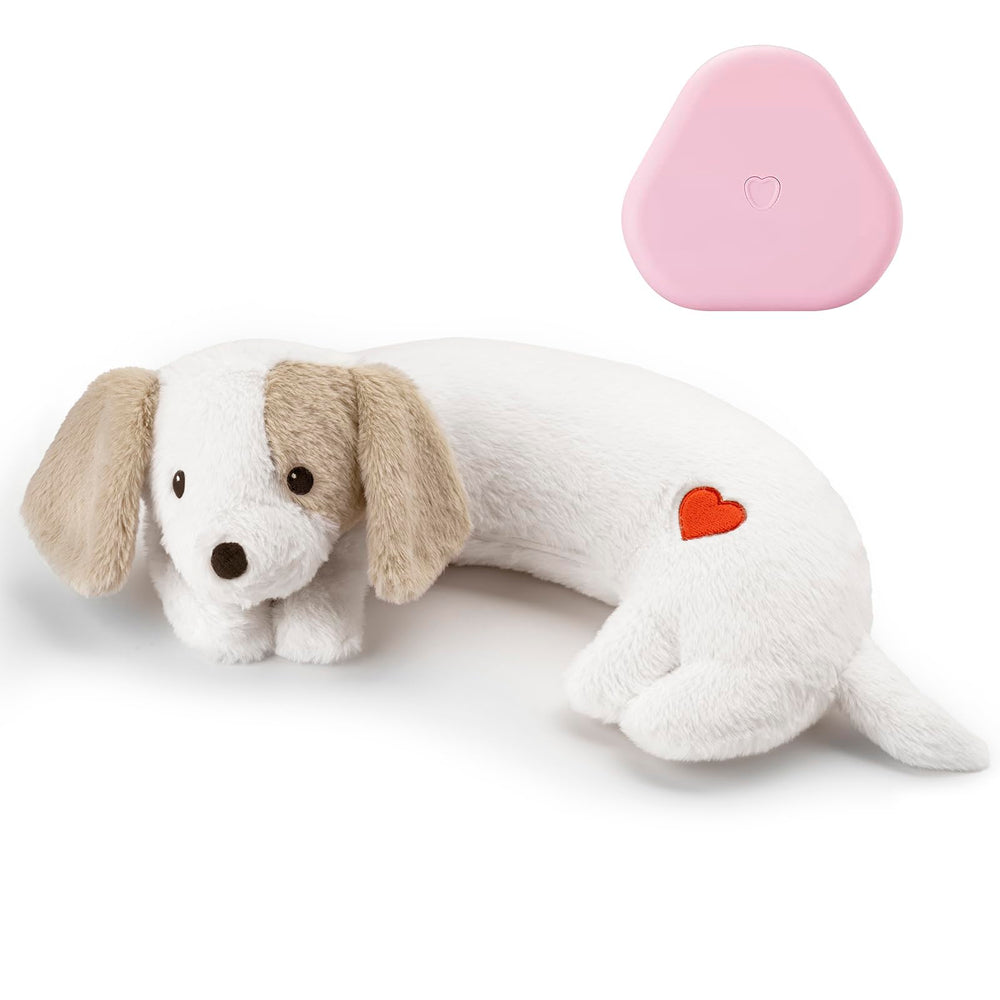 Moropaky Heartbeat Puppy Toy heartbeat-sound closeup shows calming effect for anxious dogs