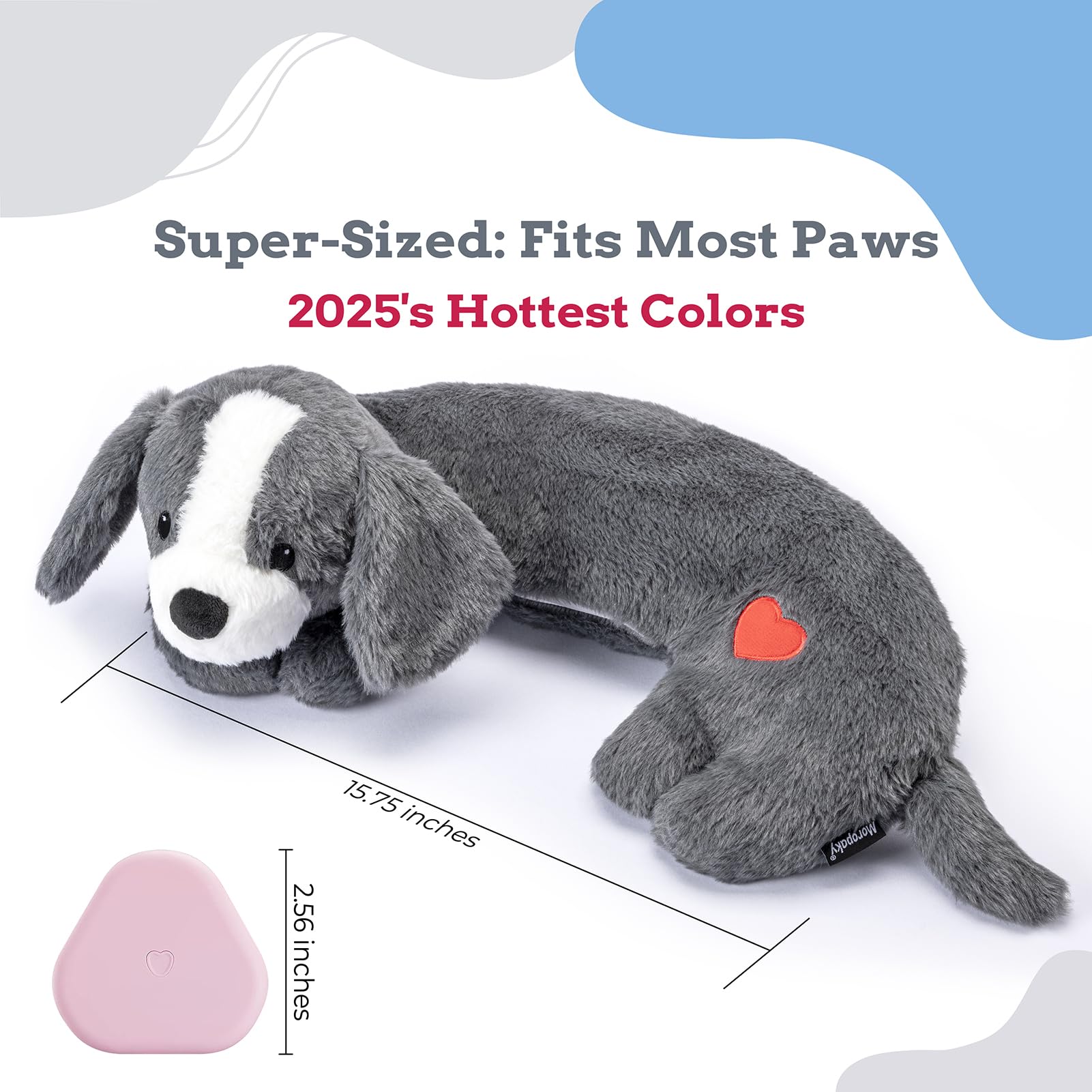 Moropaky Heartbeat Puppy Toy on a bed offers gentle companionship for restful sleep