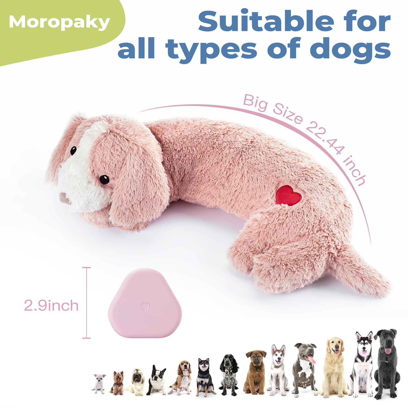 Moropaky Heartbeat Toy battery-compartment view signals heartbeat playback for comforting play sessions