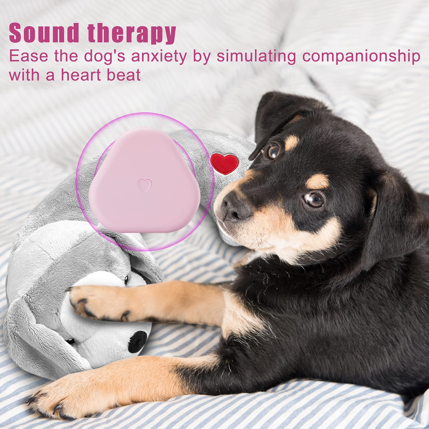 Moropaky Heartbeat Toy plush fabric close-up highlights soft, skin-friendly material.