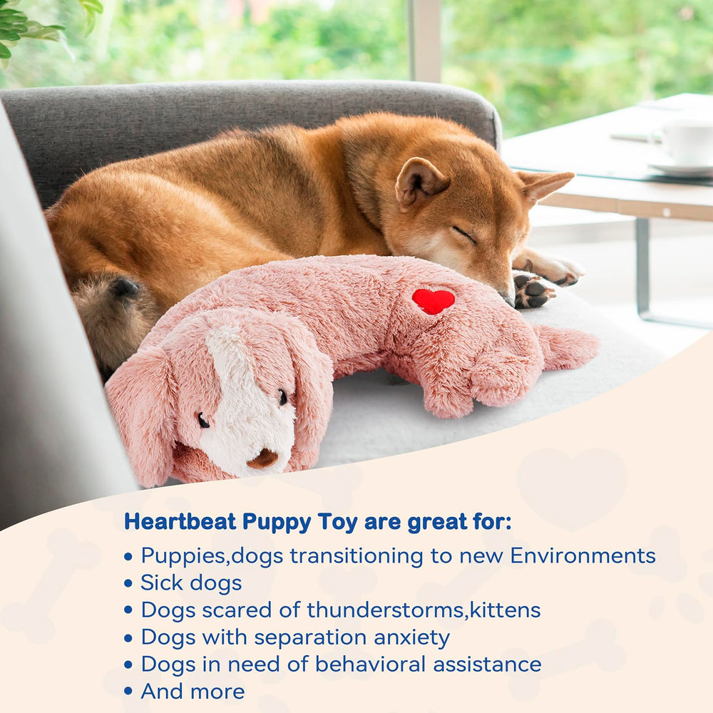 Moropaky Heartbeat Toy soft-fabric surface emphasizes skin-friendly cuddly feel for puppies