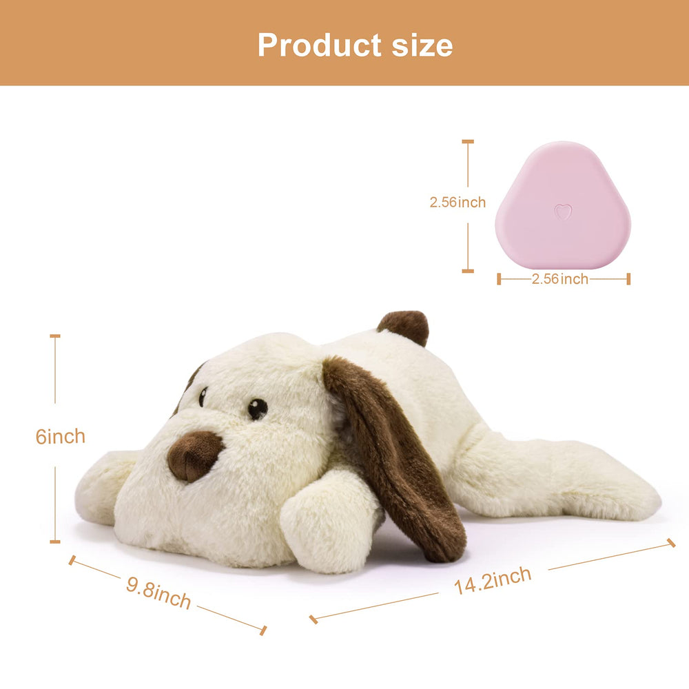 Moropaky plush dog toy with heartbeat mechanism featuring skin-friendly fabric.