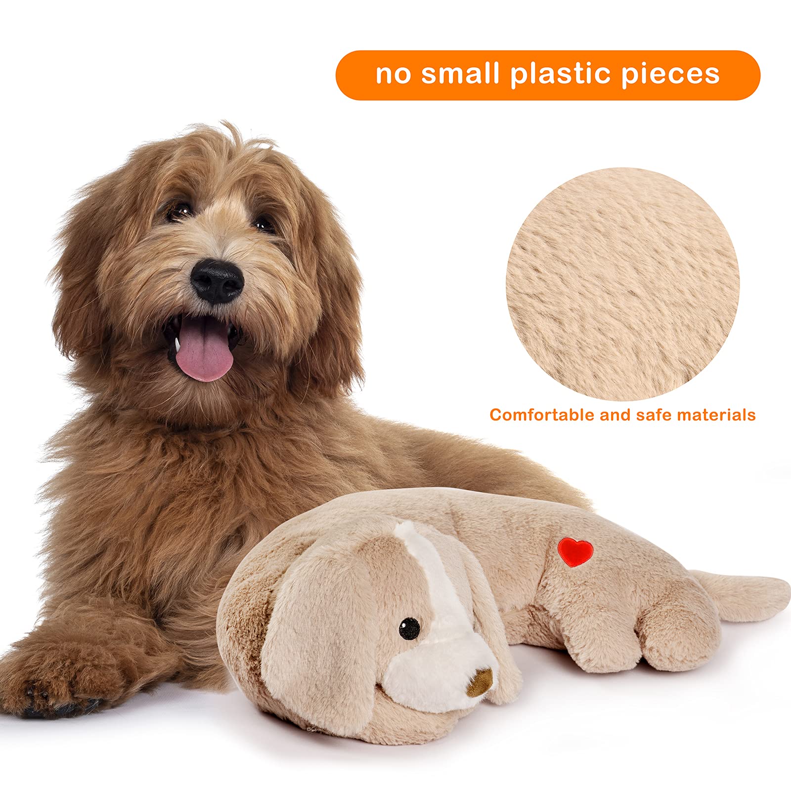 Moropaky Plush Heartbeat Toy with removable heart for easy washing