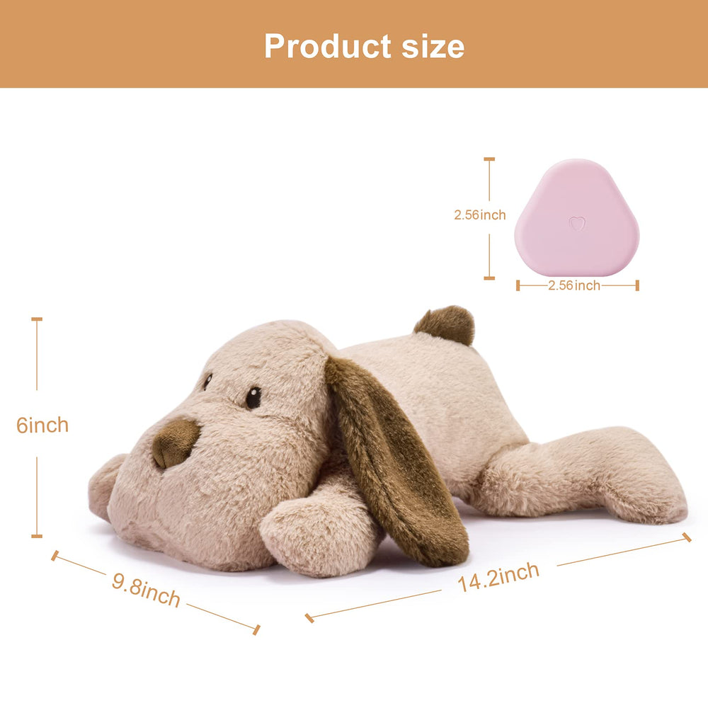 Moropaky Puppy Heartbeat Toy brown color adds cozy, homey appeal for daily snuggles.