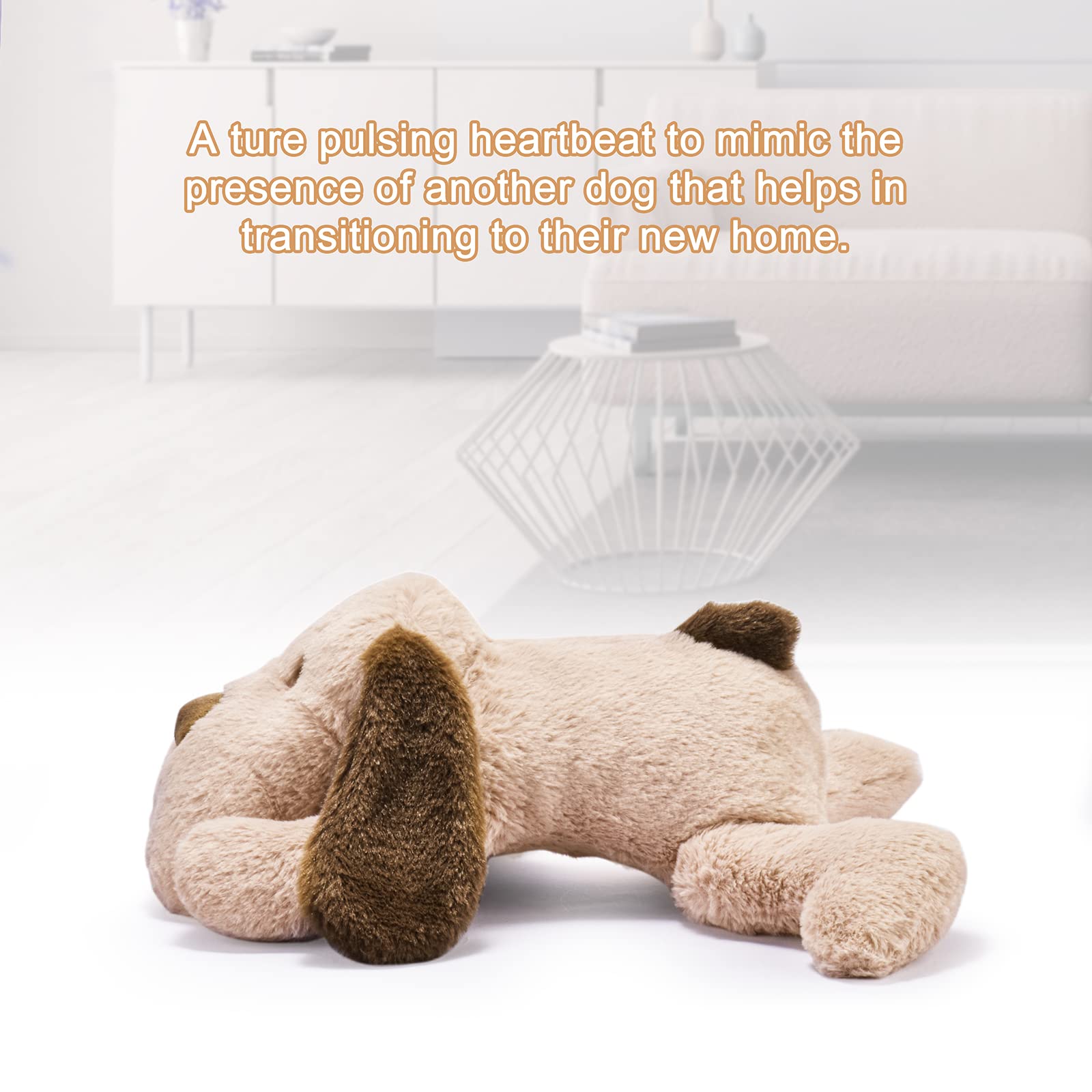 Moropaky Puppy Heartbeat Toy in crate-training scenario helps puppies settle in a kennel.