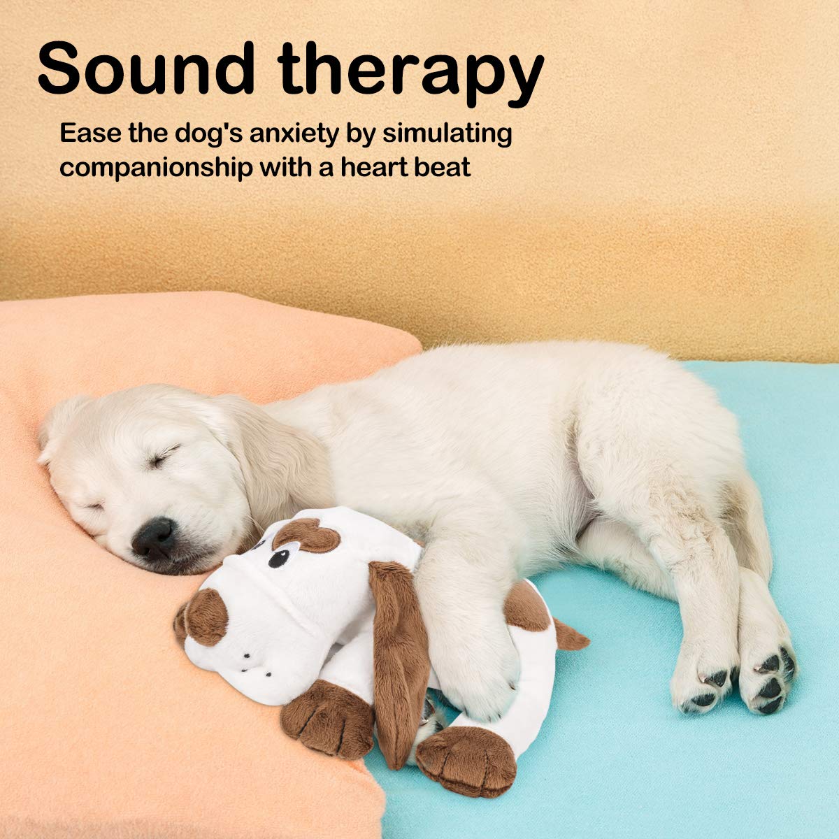 Moropaky Puppy Heartbeat Toy in a crate shows crate training support
