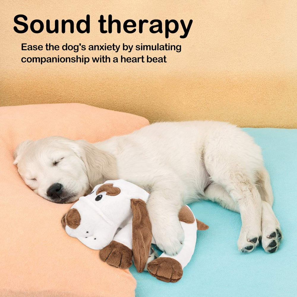 Moropaky Puppy Heartbeat Toy in a crate shows crate training support