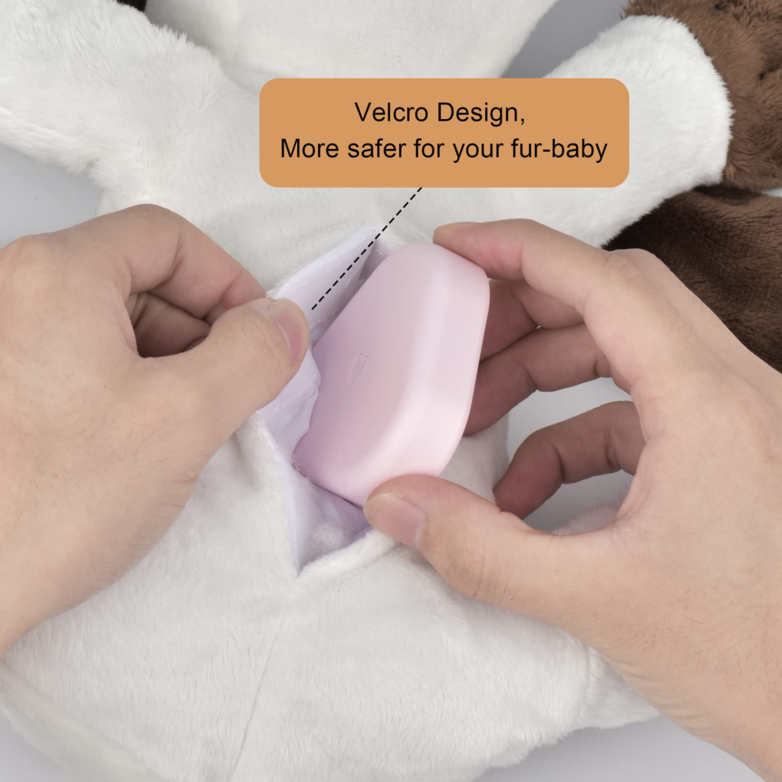 Moropaky Puppy Heartbeat Toy cuddled at night for anxiety-friendly companionship