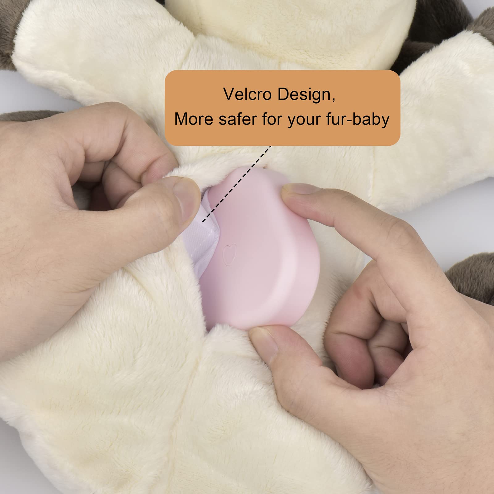 Moropaky plush toy is machine washable with the heartbeat module removed.