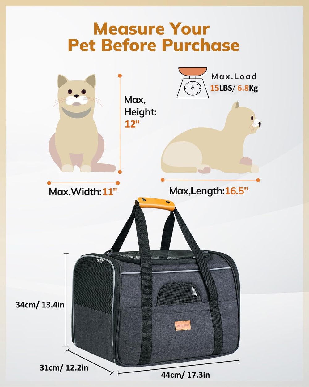Morpilot Cat Carrier collapsible mat detaches for easy washing and fresh comfort.