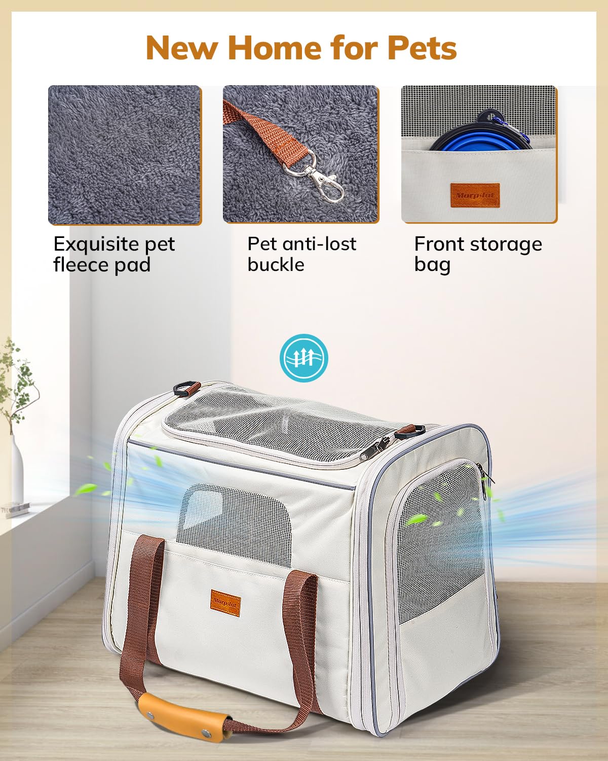 Morpilot cat carrier foldable storage folds flat for easy packing