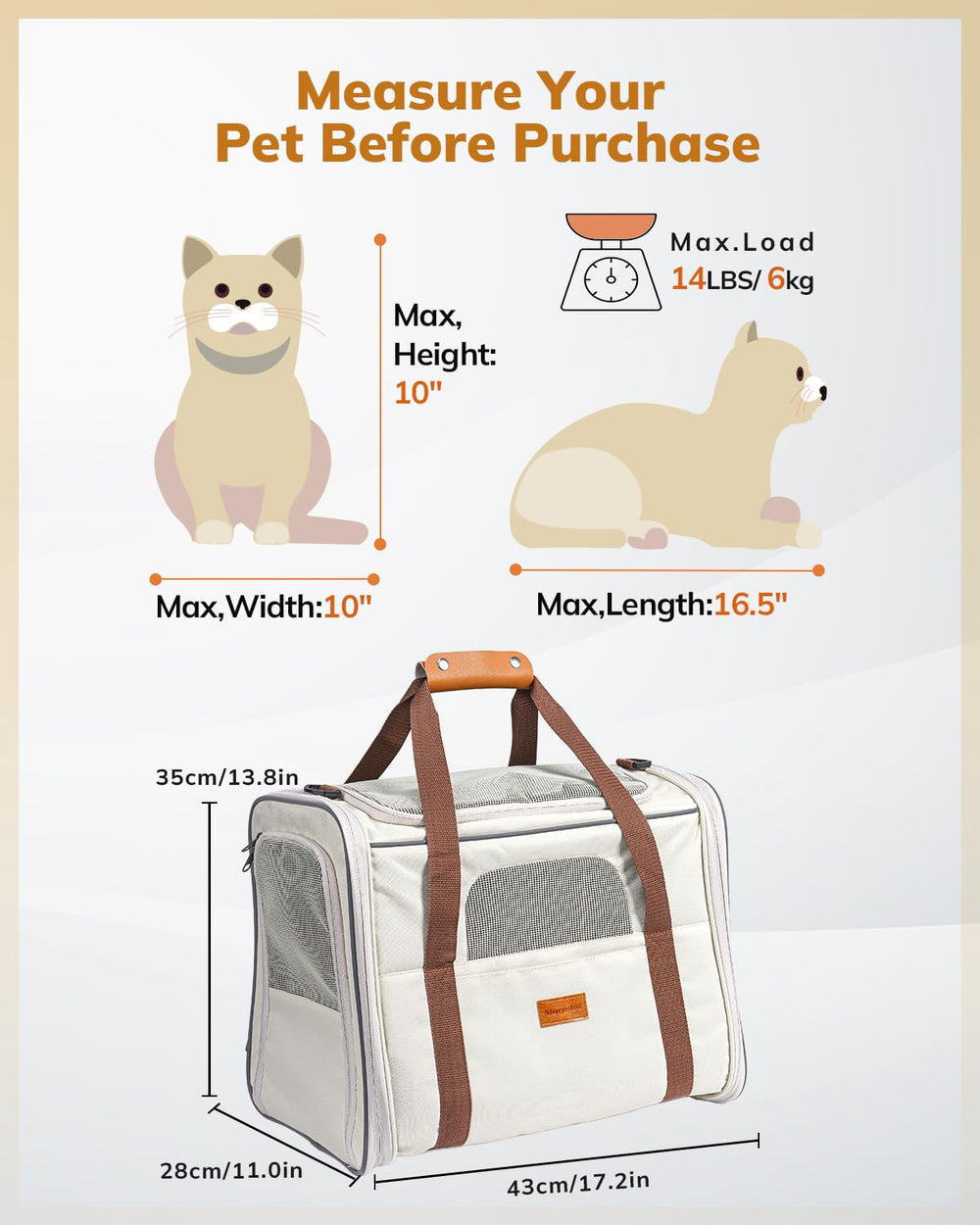 Morpilot cat carrier removable fleece mat for easy washing