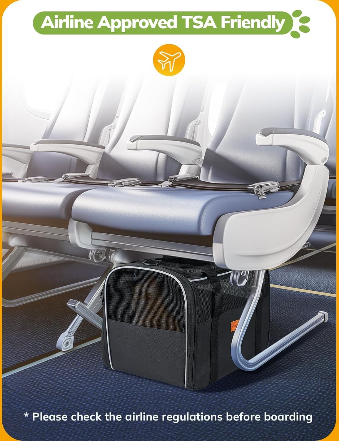 Morpilot Cat Carrier Soft safety-buckle ensures pet stays secure during transit.