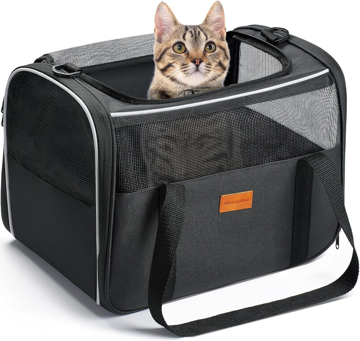 Morpilot Cat Carrier Soft shows spacious-dimensions for comfortable travel movement.