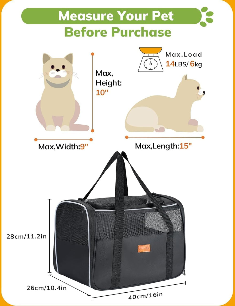 Morpilot Cat Carrier Soft removable-washable-mat simplifies cleaning after travel.