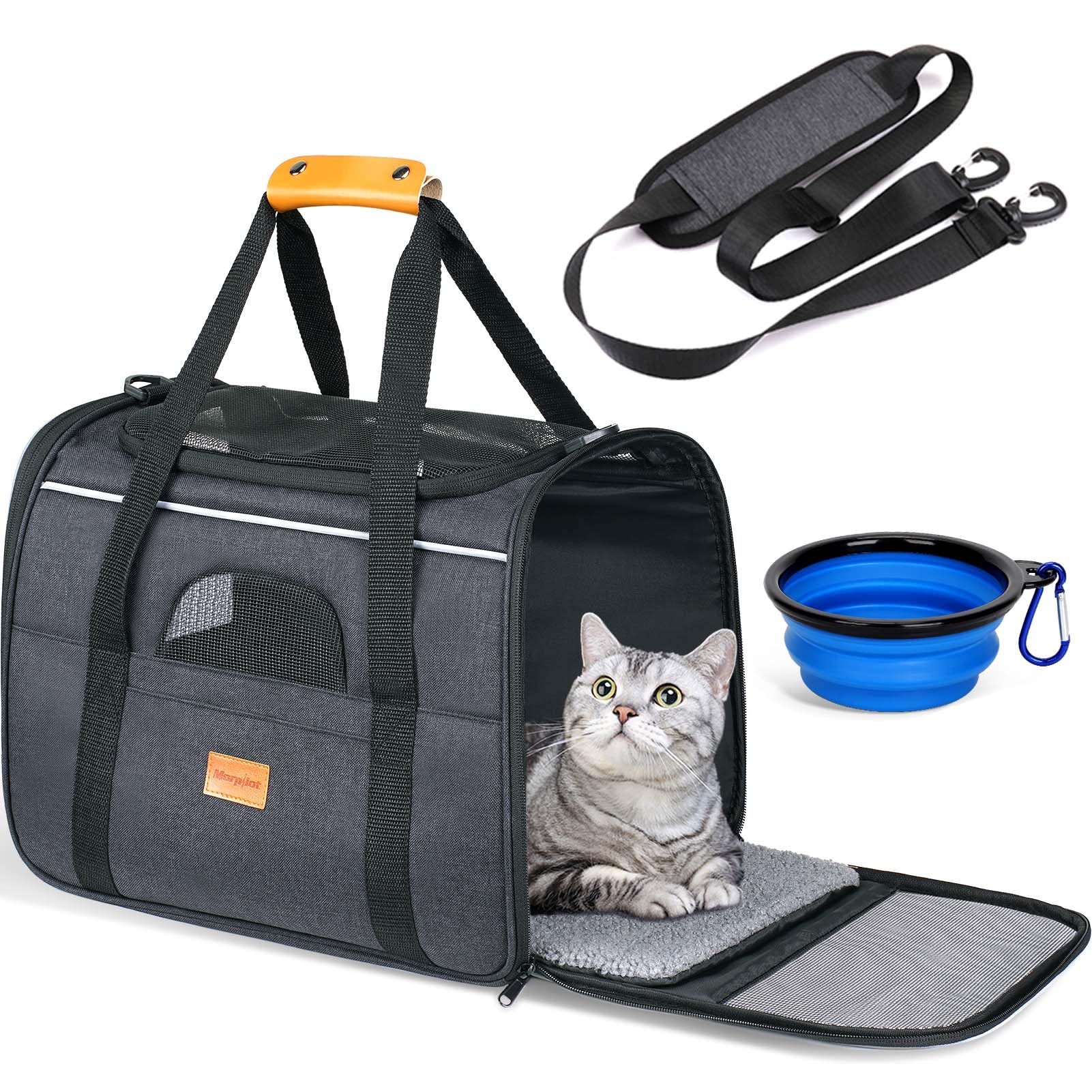 Morpilot pet travel cat carrier spacious design supports comfortable journeys.