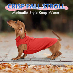 Morvigive dog fleece vest red close-up fabric reveals soft cozy texture for chilly days