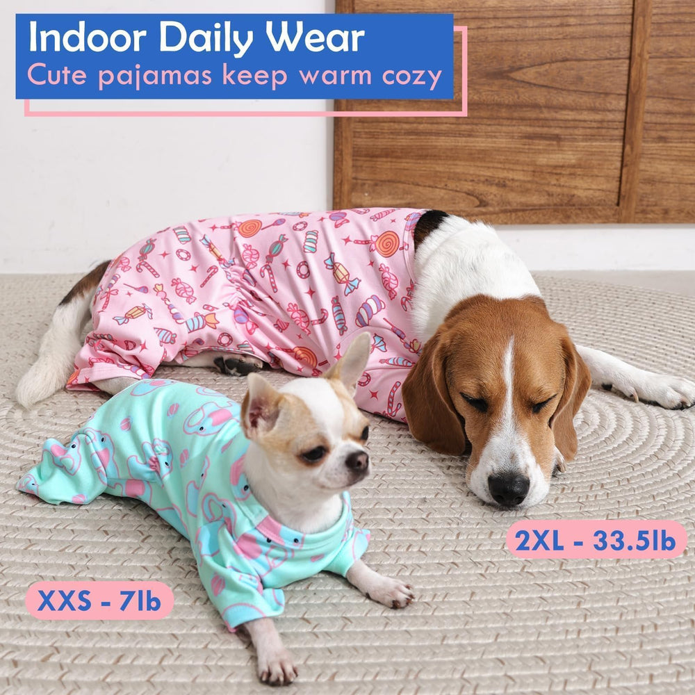MORVIGIVE large dog pjs pink belly-elastic detail for snug stay