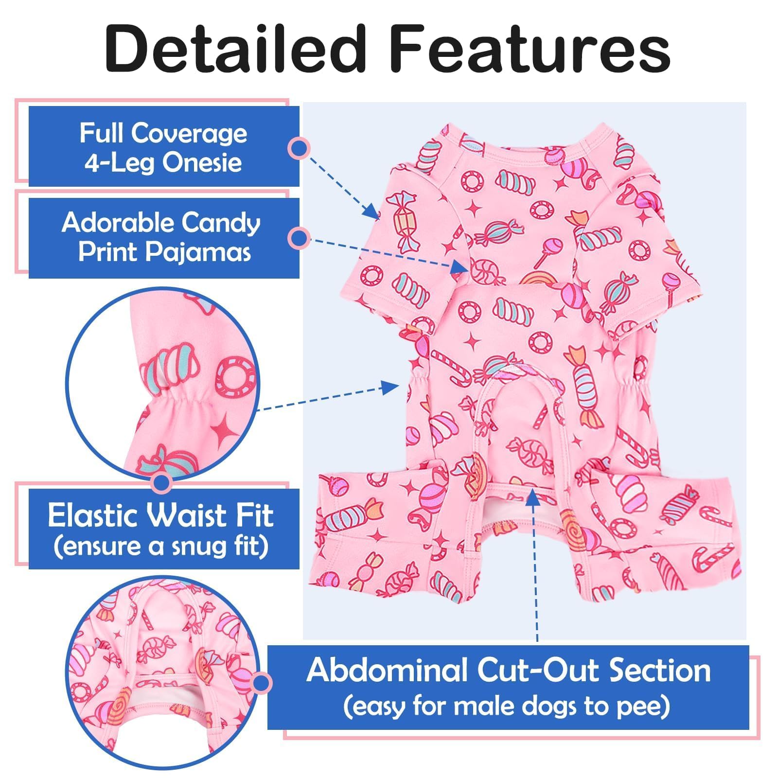 MORVIGIVE large dog pjs pink worn by a dog showing full-coverage warmth