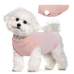 MORVIGIVE pink fleece sweater for small dogs; snug pullover vest ideal for chilly outdoor walks.